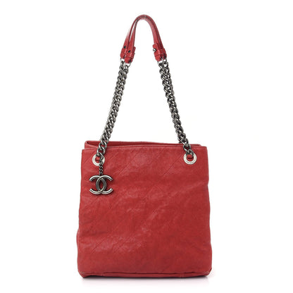 Chanel Caviar Quilted Simply CC Tote Red