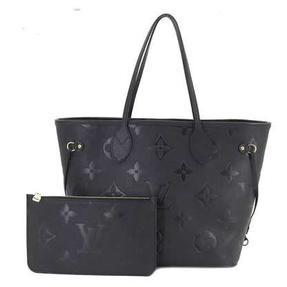Louis Vuitton Monogram Emplant Neverfull MM Tote Bag Leather Noir Black