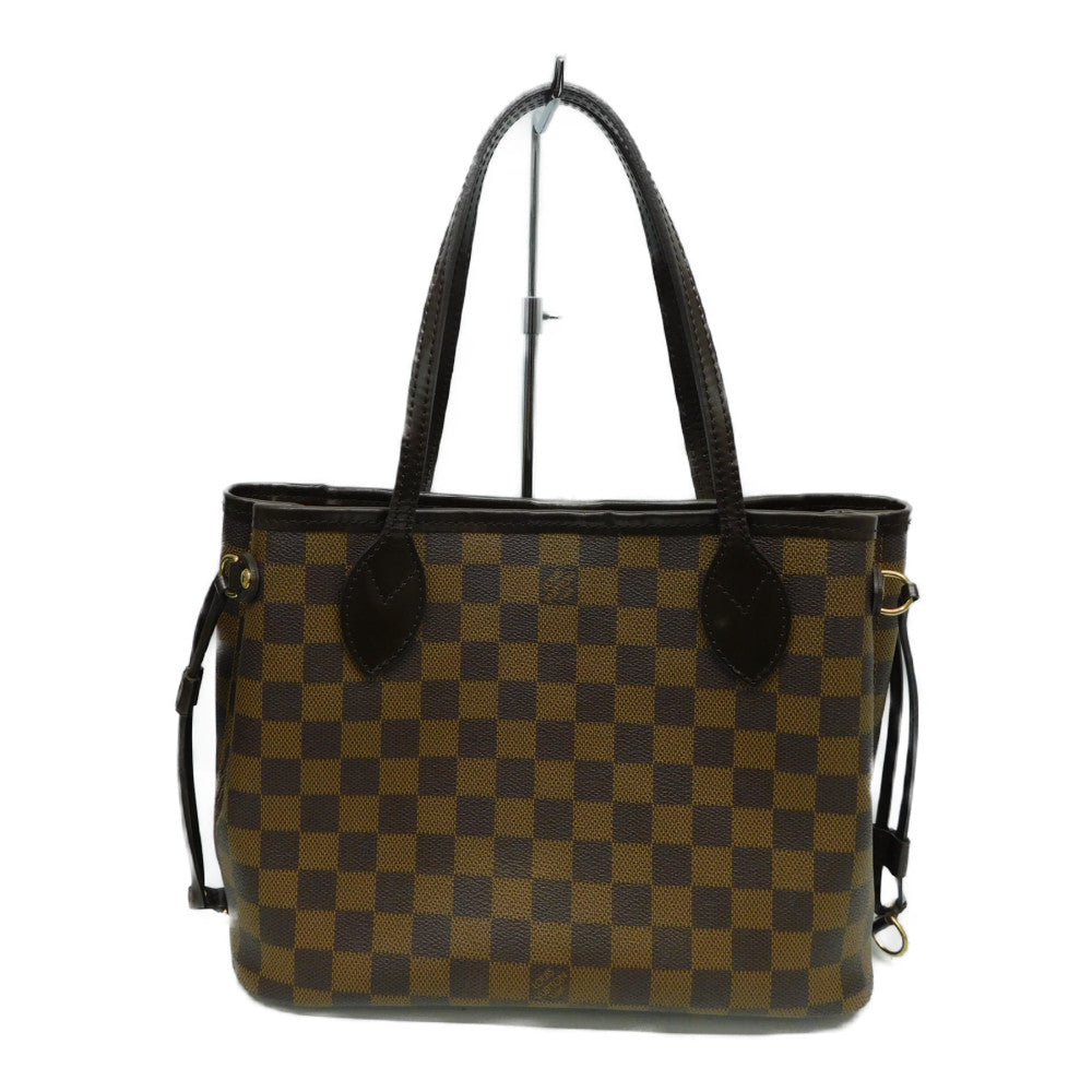 Louis Vuitton Neverfull PM Damier Ebene Tote Bag Handbag Brown