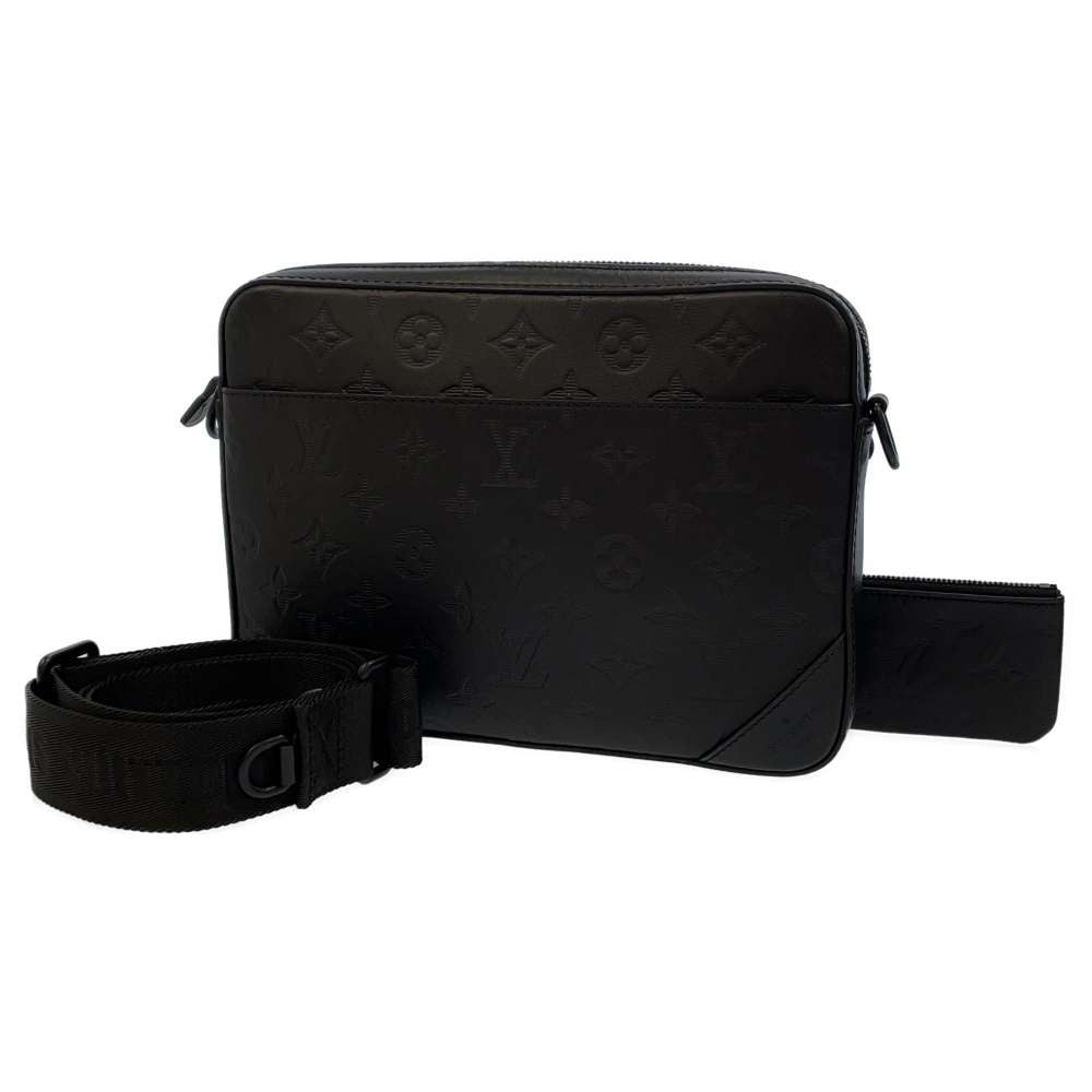 Louis Vuitton Shoulder Bag Monogram Shadow Duo Messenger Black
