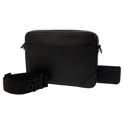 Louis Vuitton Shoulder Bag Monogram Shadow Duo Messenger Black