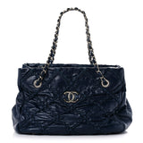 Calfskin Ultra Stitch Tote Navy Blue