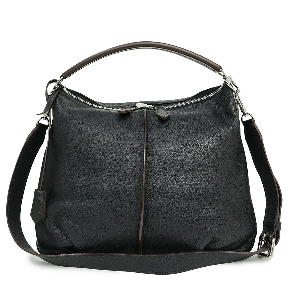 Louis Vuitton Beaubourg Hobo MM Mahina Leather Shoulder Bag Black