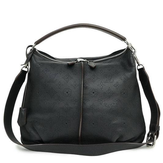 Louis Vuitton Beaubourg Hobo MM Mahina Leather Shoulder Bag Black