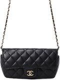 Chanel Matelasse Chain Pochette Shoulder Bag Black
