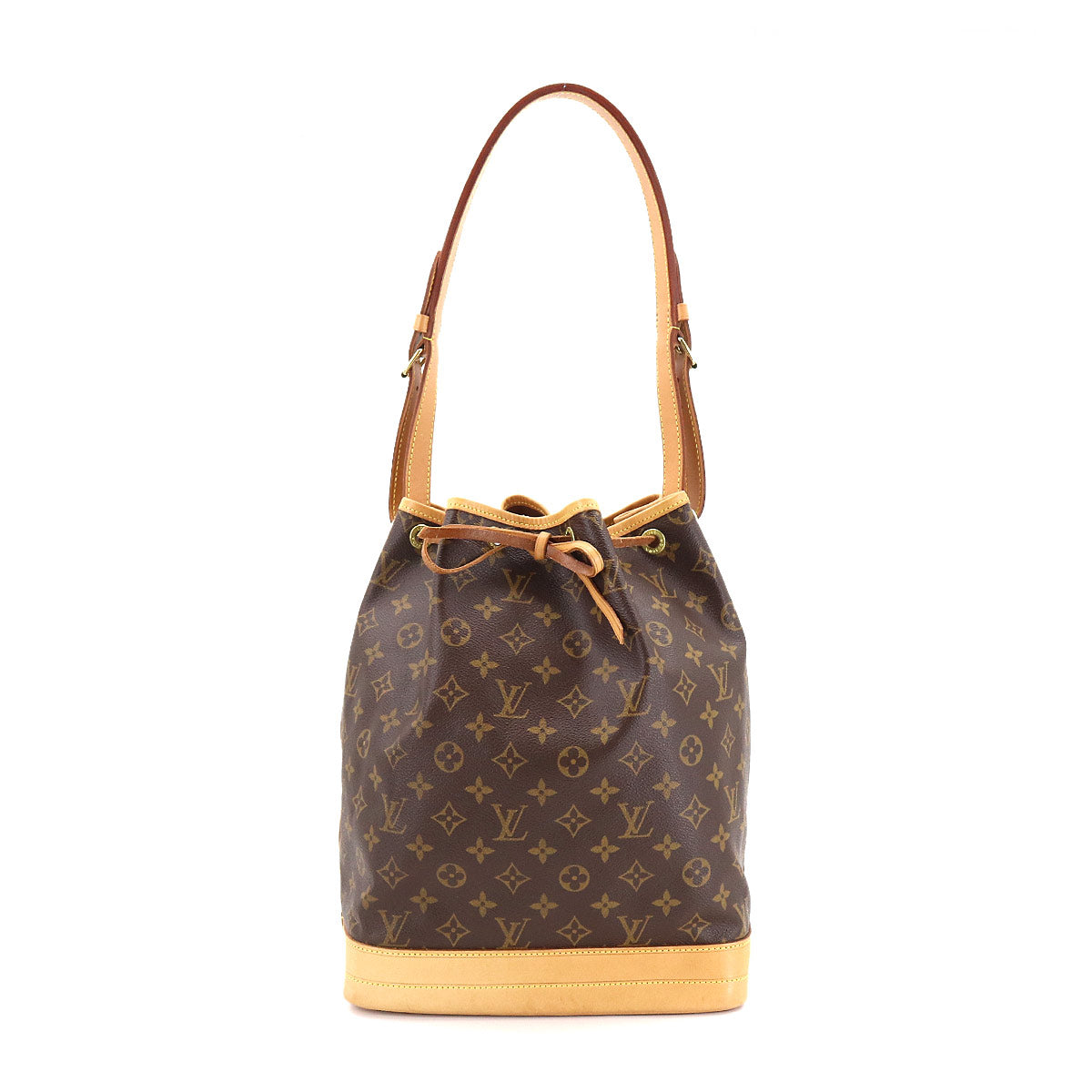 Louis Vuitton Monogram Noe Shoulder Bag Brown Gold Hardware