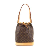 Louis Vuitton Monogram Noe Shoulder Bag Brown Gold Hardware