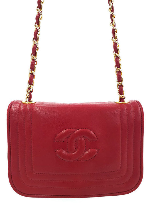 Chanel Coco Mark Chain Shoulder Bag Red