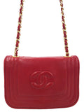 Chanel Coco Mark Chain Shoulder Bag Red