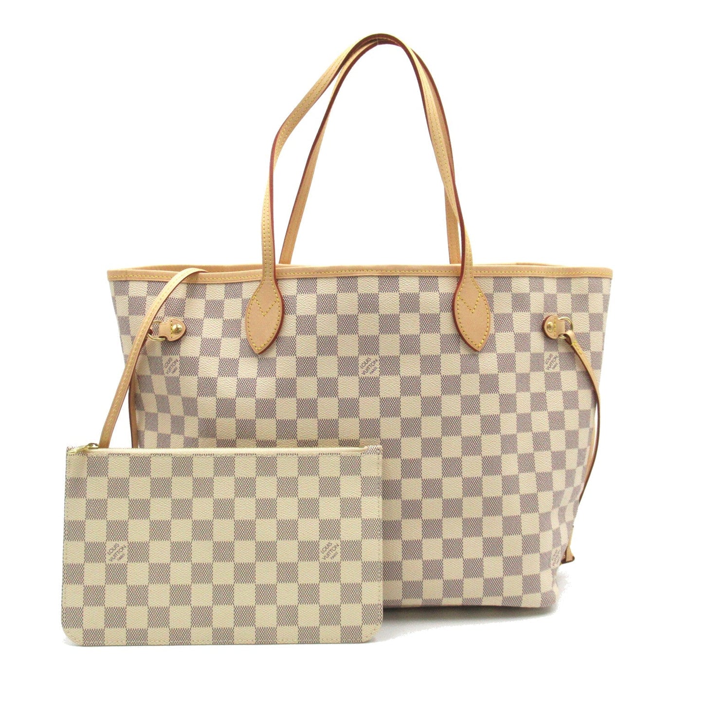 Louis Vuitton Neverfull MM Tote Bag Canvas Damier Azur