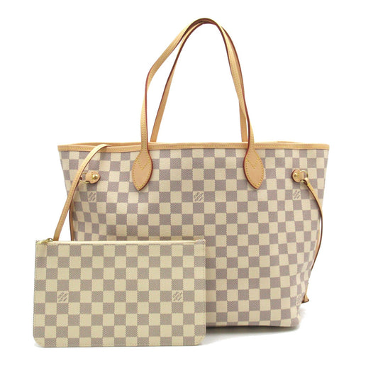 Louis Vuitton Neverfull MM Tote Bag Canvas Damier Azur