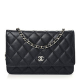 Chanel Caviar Quilted Wallet On Chain WOC Black