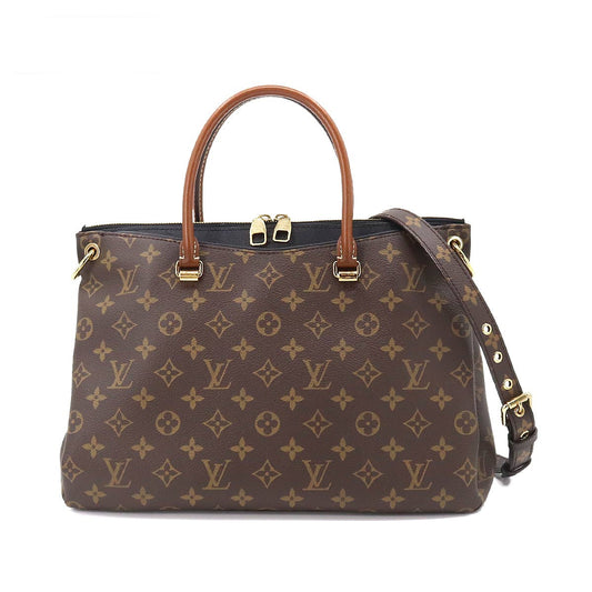 Louis Vuitton Monogram Pallas Shoulder Bag Leather Noir Brown
