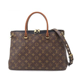 Louis Vuitton Monogram Pallas Shoulder Bag Leather Noir Brown