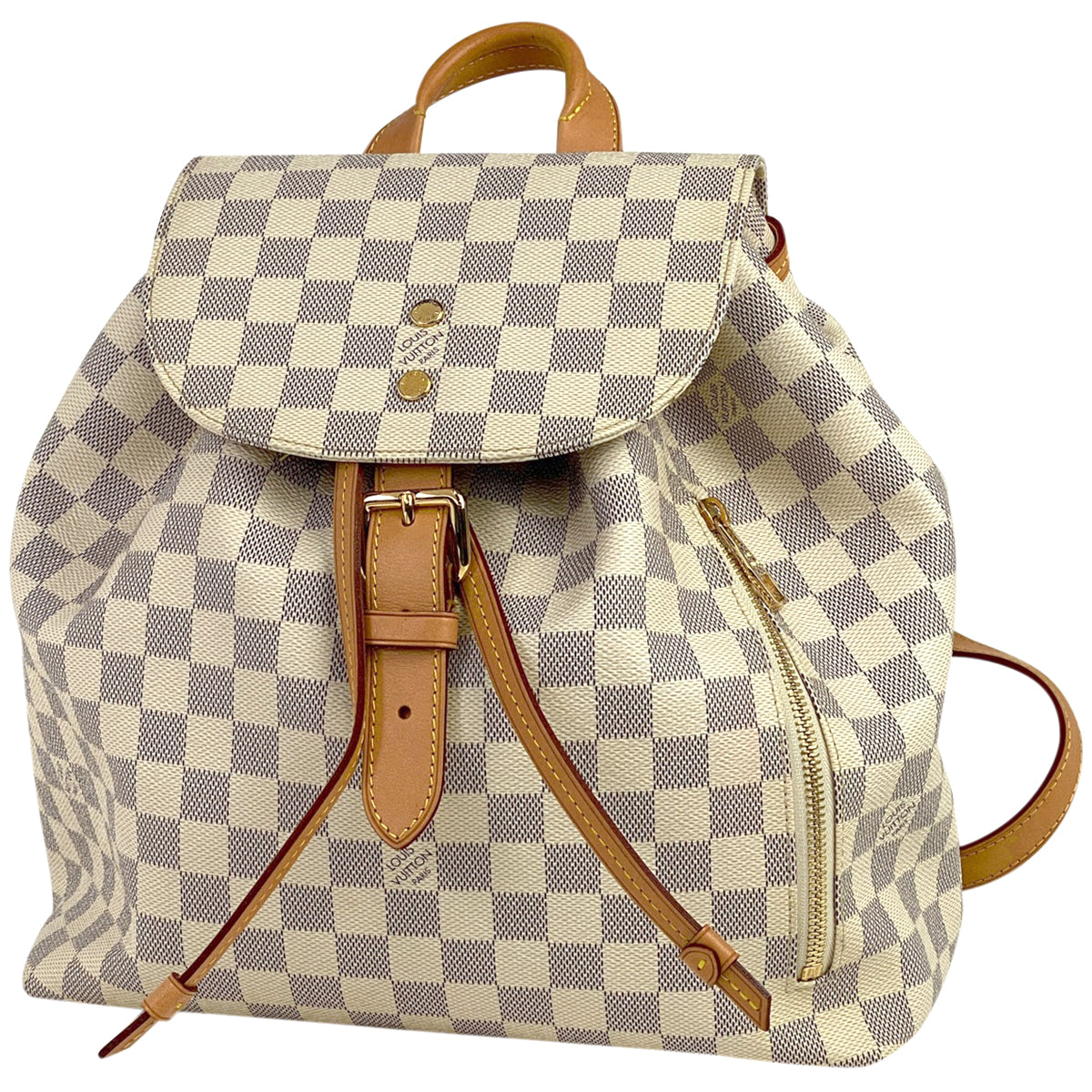 Louis Vuitton Sperone Backpack Daypack Rucksack Damier Azur White