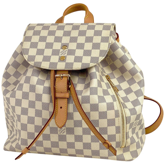 Louis Vuitton Sperone Backpack Daypack Rucksack Damier Azur White