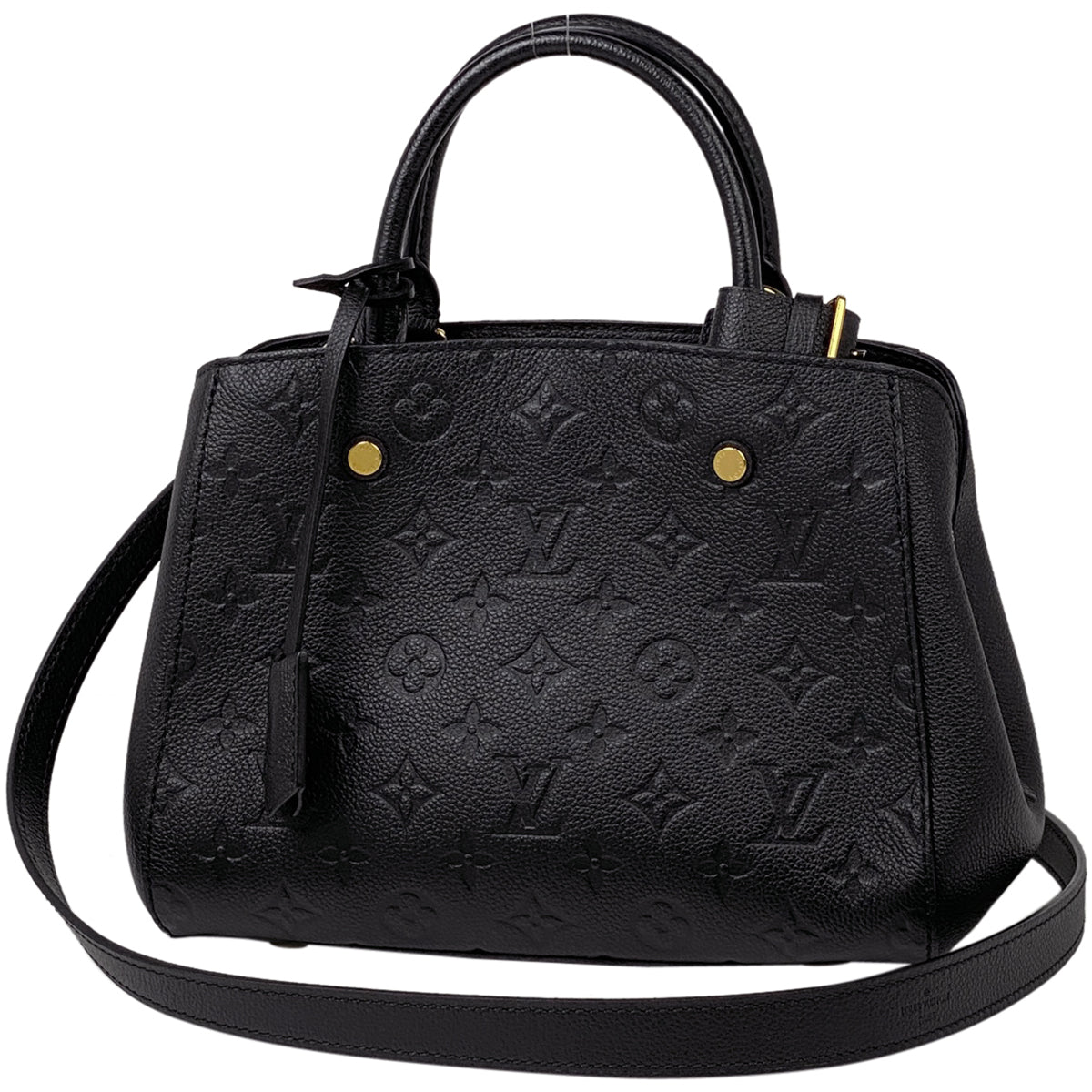 Louis Vuitton Montaigne MM Shoulder Bag Implant Noir Black