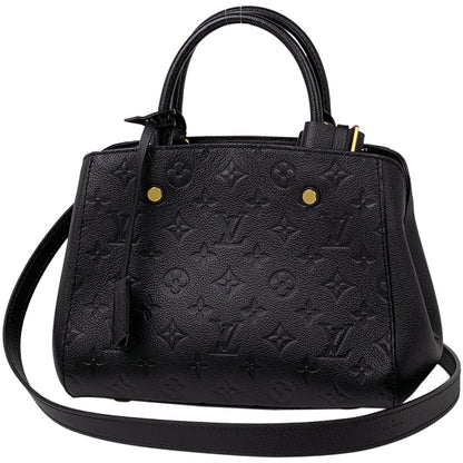 Louis Vuitton Montaigne MM Shoulder Bag Implant Noir Black