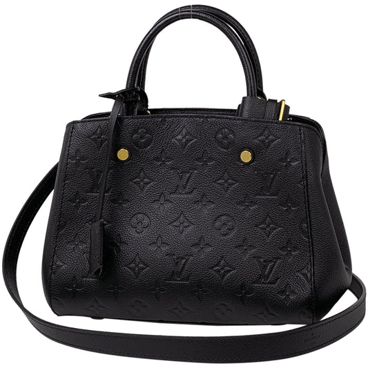 Louis Vuitton Montaigne MM Shoulder Bag Implant Noir Black