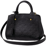 Louis Vuitton Montaigne MM Shoulder Bag Implant Noir Black