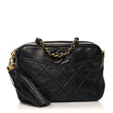 Chanel Lambskin Quilted Tassel Camera Case Black