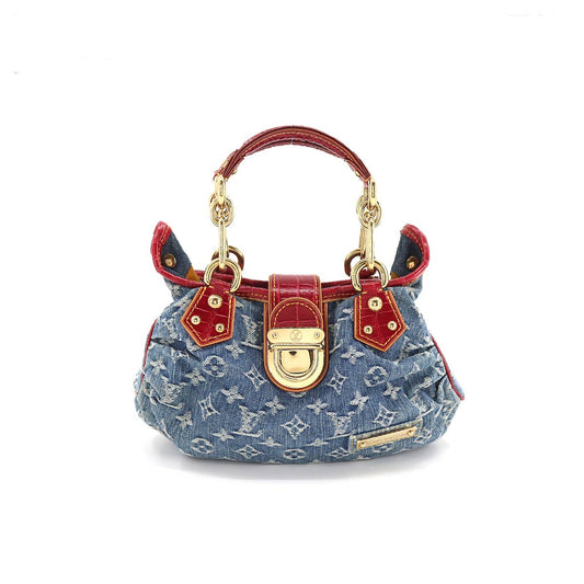 Louis Vuitton Monogram Denim Pleaty Aligator Shoulder Bag