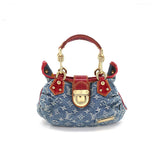 Louis Vuitton Monogram Denim Pleaty Aligator Shoulder Bag