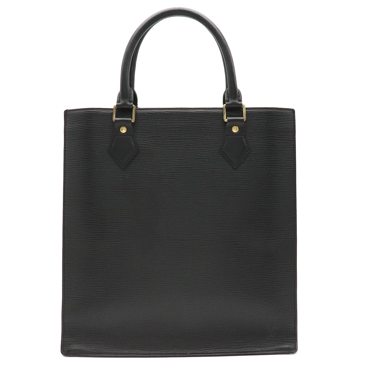 Louis Vuitton Epi Sac Plat PM Tote Bag Empreinte Leather Black