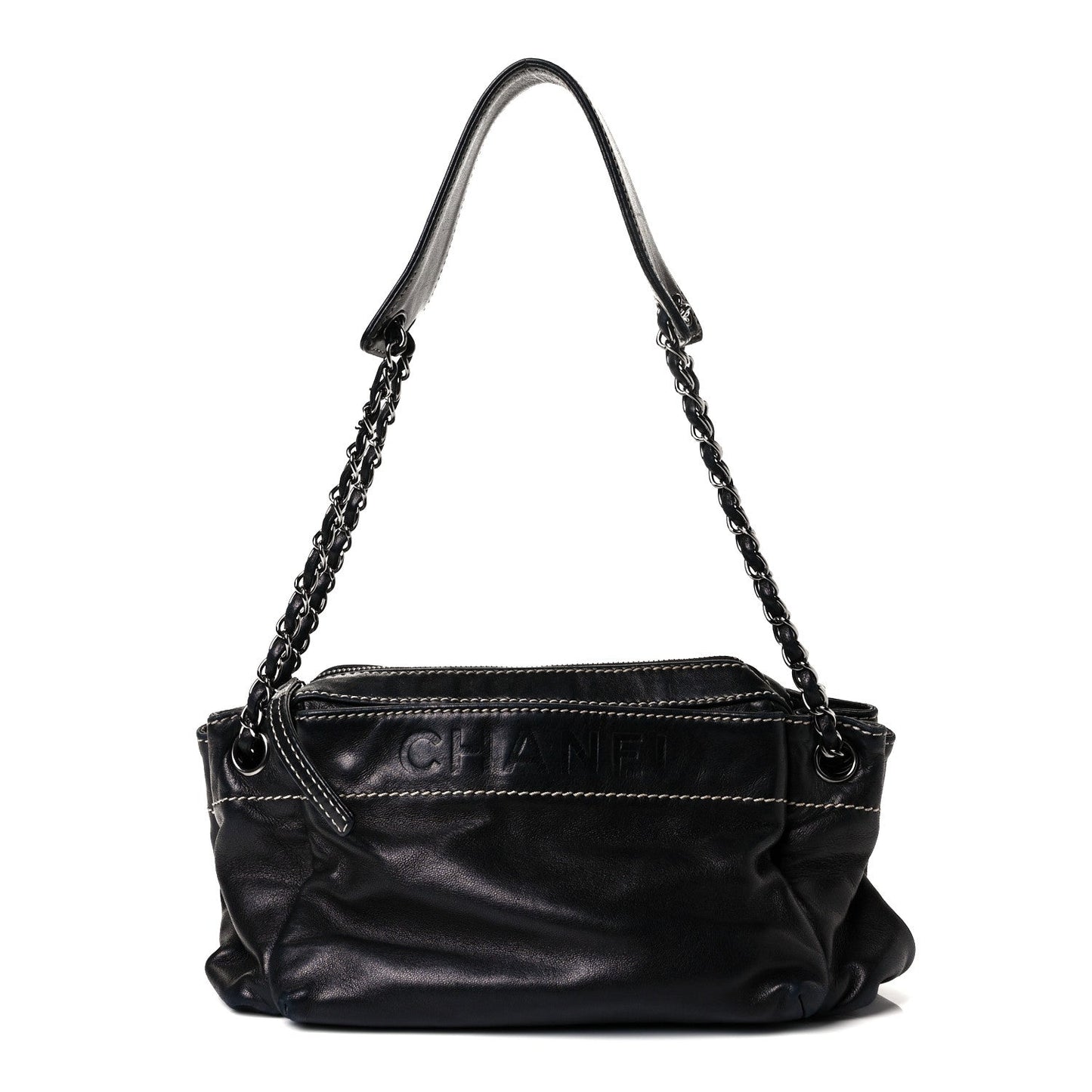 Lambskin Rock and Chic Shoulder Bag Black