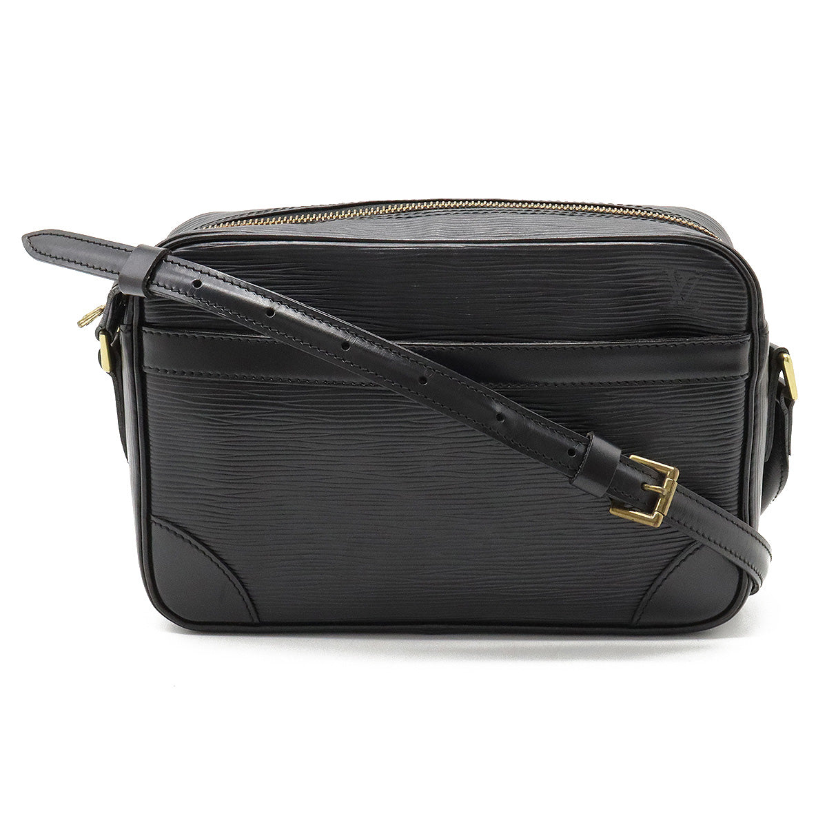 Louis Vuitton Epi Trocadero 24 Shoulder Bag Diagonal Leather Noir Black