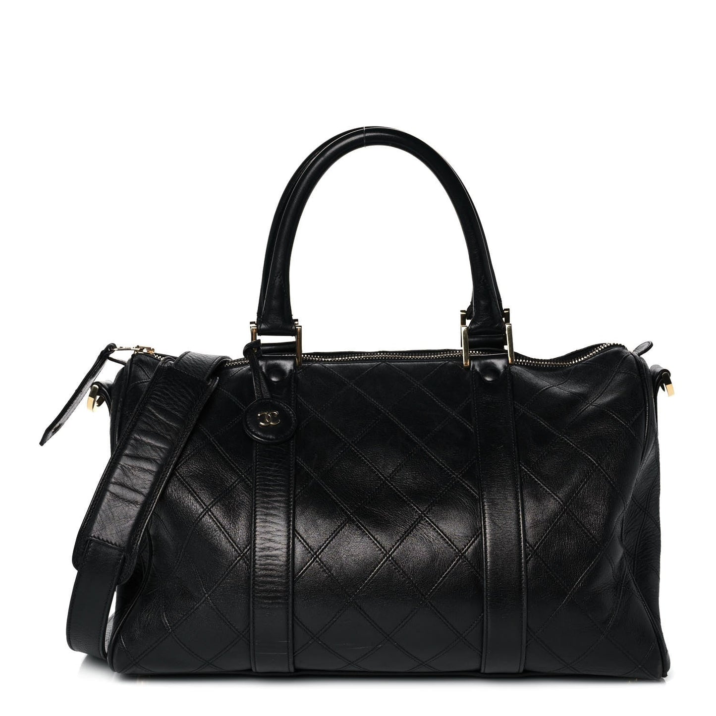 Calfskin Stitched CC Boston Black
