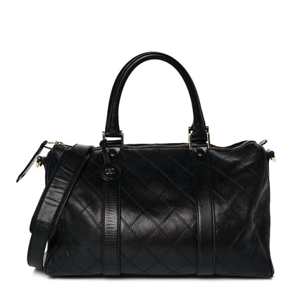 Calfskin Stitched CC Boston Black