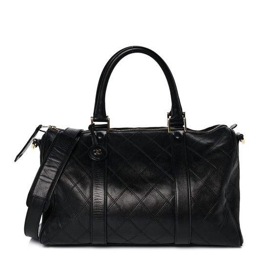Calfskin Stitched CC Boston Black
