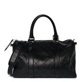 Calfskin Stitched CC Boston Black