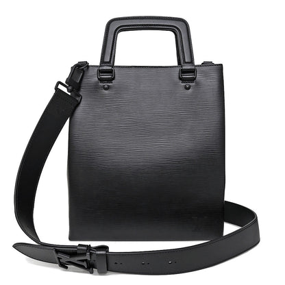 Louis Vuitton Epi Leather Sac Plat Fold Shoulder Bag Black