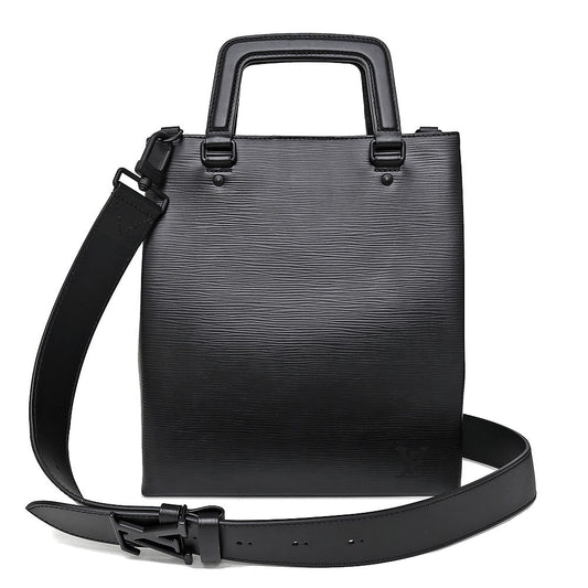 Louis Vuitton Epi Leather Sac Plat Fold Shoulder Bag Black
