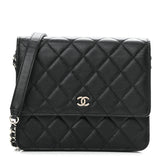 Chanel Caviar Quilted Square Wallet On Chain WOC Black