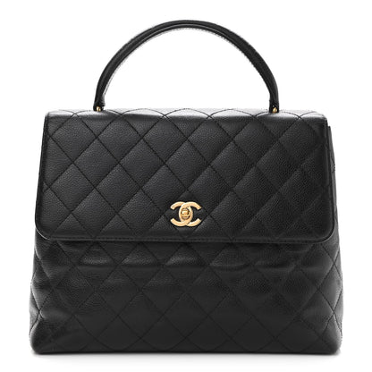 Chanel Caviar Quilted Jumbo Kelly Flap Black