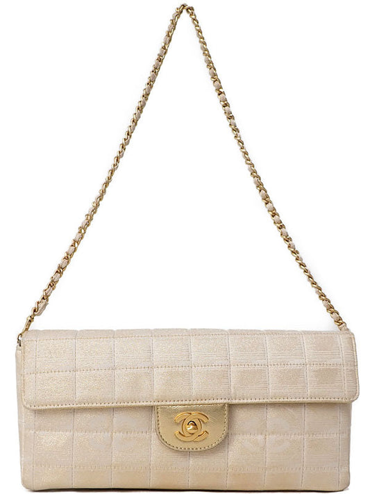 Chanel Chocolate Bar Chain Shoulder Bag Beige