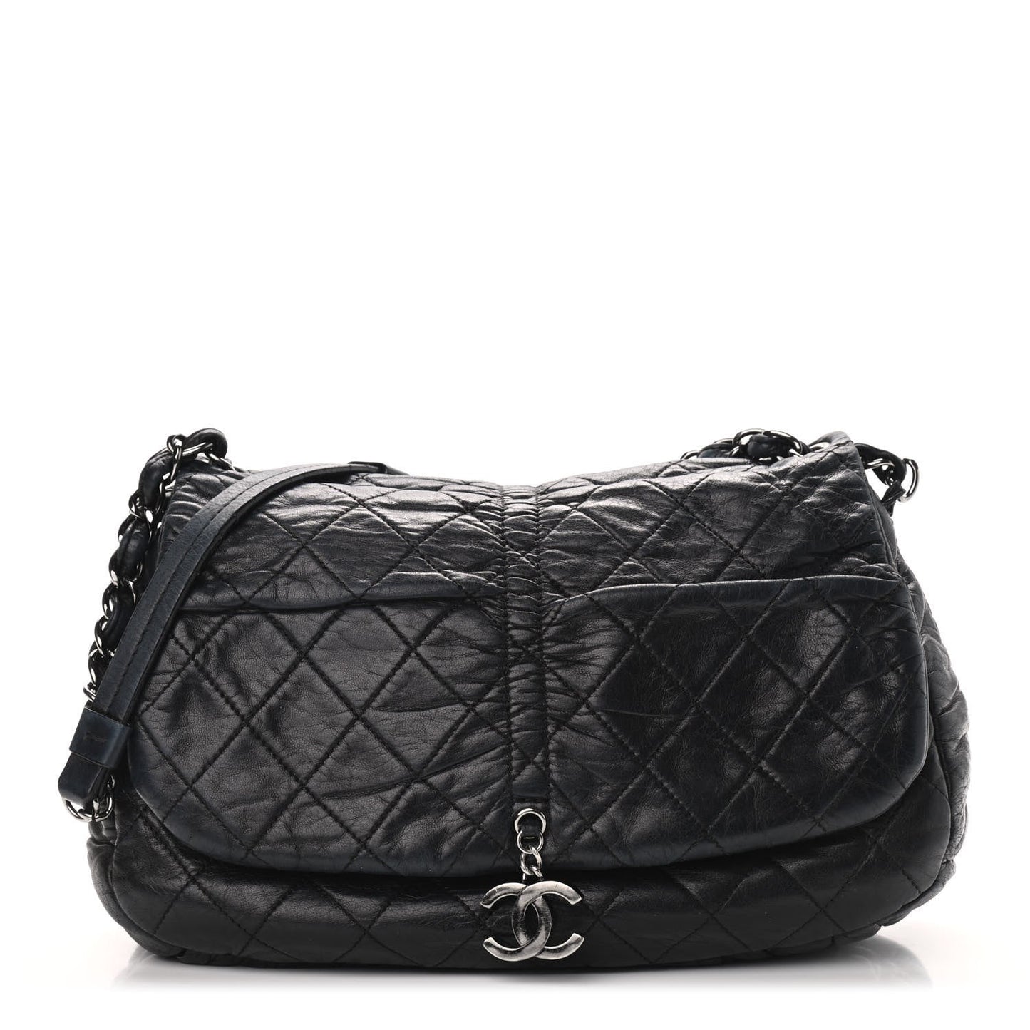 Lambskin Quilted Small Sharpei Flap Black