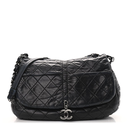 Lambskin Quilted Small Sharpei Flap Black