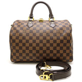 Louis Vuitton Damier Speedy Bandouliere 30 Ebene Boston Bag Brown
