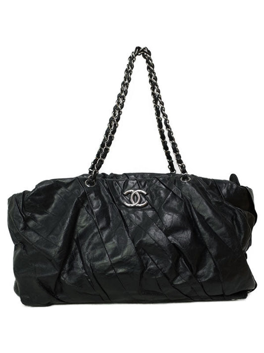 Chanel Cocomark Gathered Chain Shoulder Bag Black