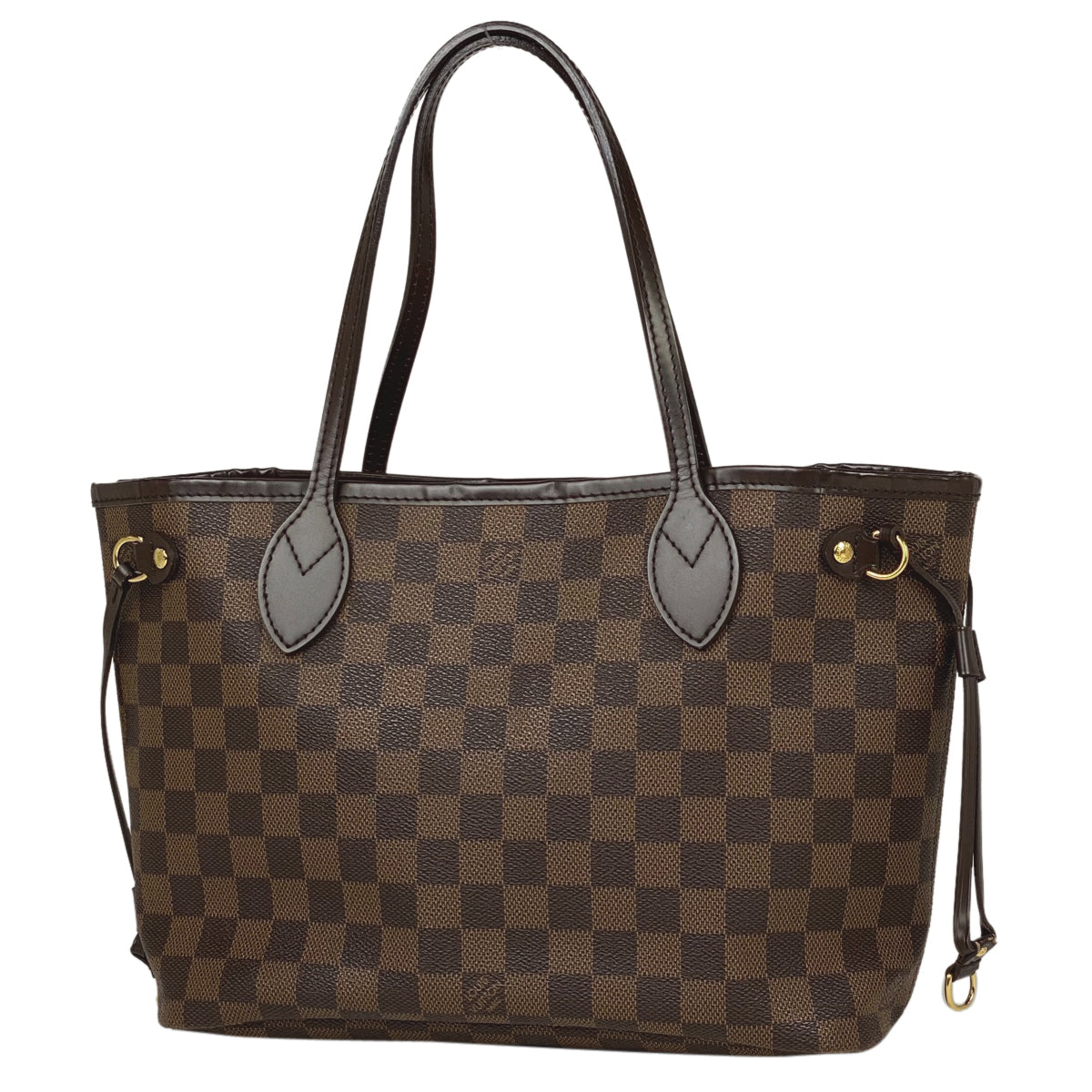 Louis Vuitton Neverfull PM Handbag Shopping Tote Bag Damier Brown