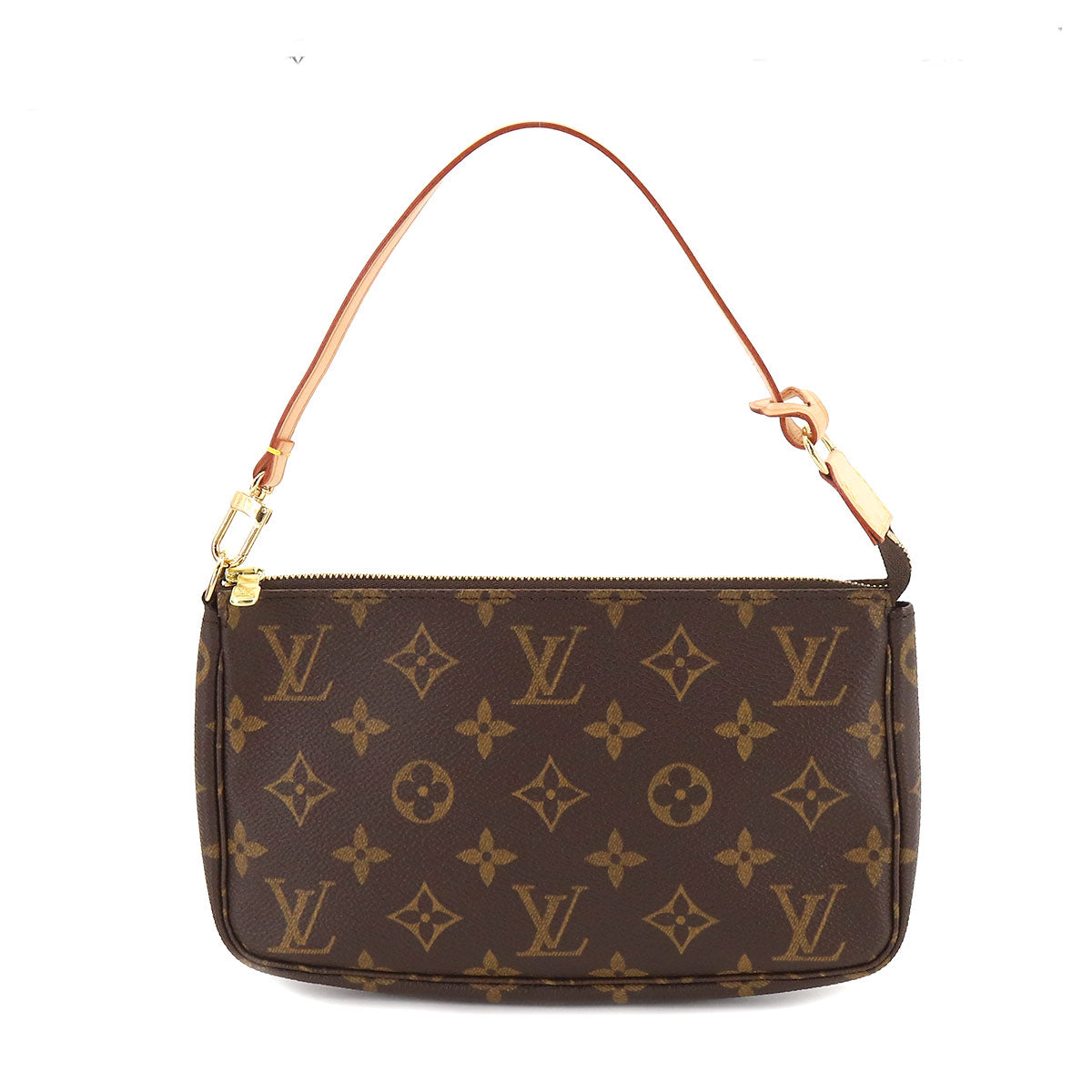 Louis Vuitton Monogram Pochette Accessoires Brown Gold Metal Fittings