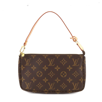 Louis Vuitton Monogram Pochette Accessoires Brown Gold Metal Fittings