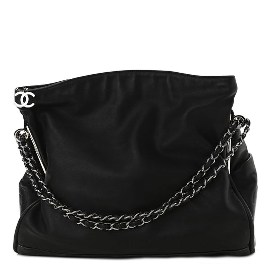 Lambskin Large Ultimate Soft Tote Black