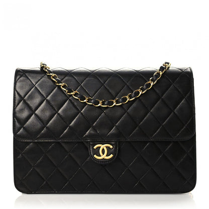 Chanel Lambskin Quilted Medium Single Flap Black