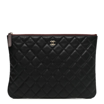 Caviar Quilted Medium Cosmetic Case Black