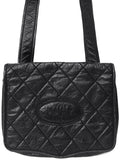 Chanel Matelasse Logo Shoulder Bag Black